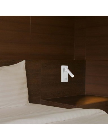 10288-Applique da Hotel per Lettura LED  Orientabile su Ogni Lato con Tasto On/Off  Colore Bianco -4
