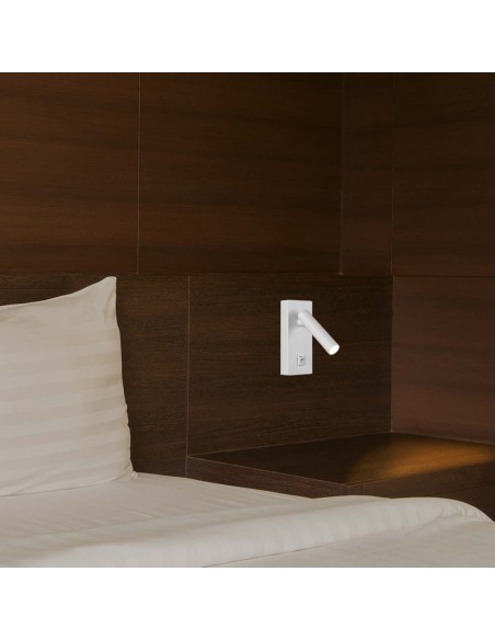 10288-Applique da Hotel per Lettura LED  Orientabile su Ogni Lato con Tasto On/Off  Colore Bianco -4