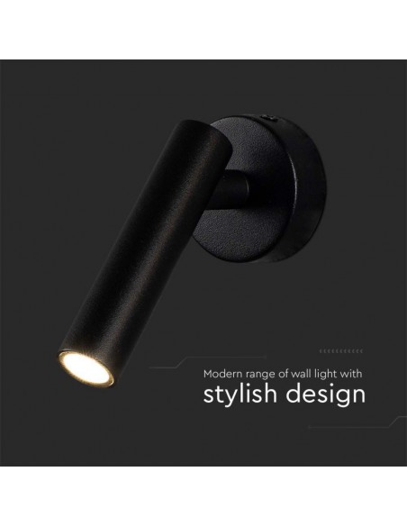 10290-Applique da Parete con Faretto LED  Orientabile su Ogni Lato Colore Nero -7