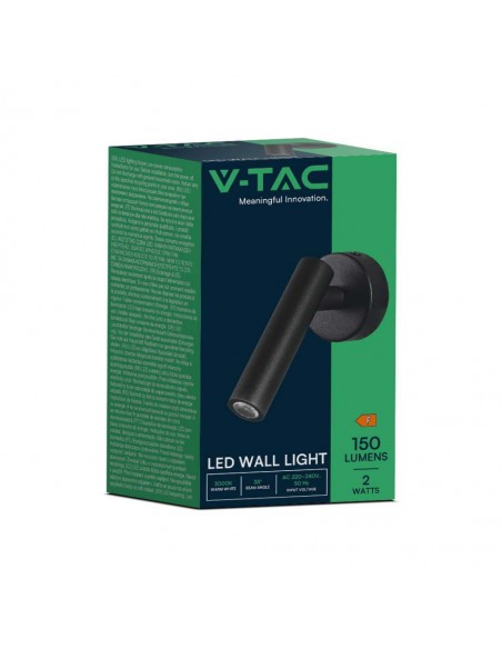 10291-Applique da Parete con Faretto LED  Orientabile su Ogni Lato Colore Nero -2