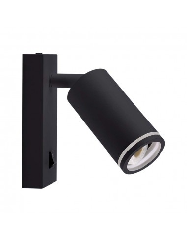 10294-Portafaretto LED da Muro GU Orientabile con interruttore e Portalampada Colore Nero-5
