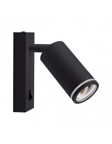 10294-Portafaretto LED da Muro GU Orientabile con interruttore e Portalampada Colore Nero-5