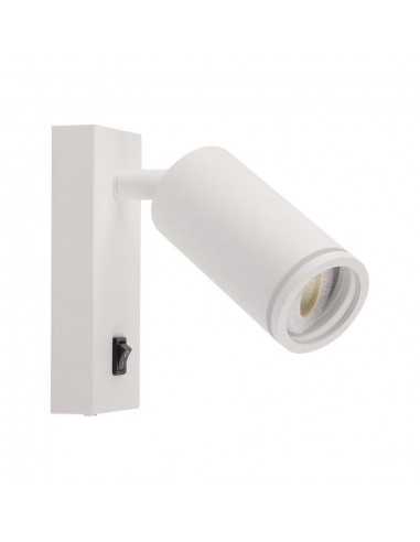 10295-Portafaretto LED da Muro GU Orientabile con interruttore e Portalampada Colore Bianco-5