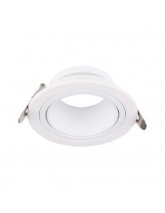 10296-Portafaretto LED da Incasso Rotondo GU in Policarbonato e Ferro Colore Bianco-1