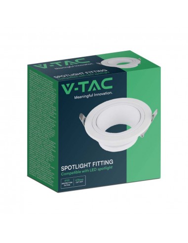 10296-Portafaretto LED da Incasso Rotondo GU in Policarbonato e Ferro Colore Bianco-2