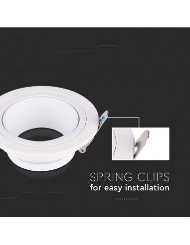 10296-Portafaretto LED da Incasso Rotondo GU in Policarbonato e Ferro Colore Bianco-7