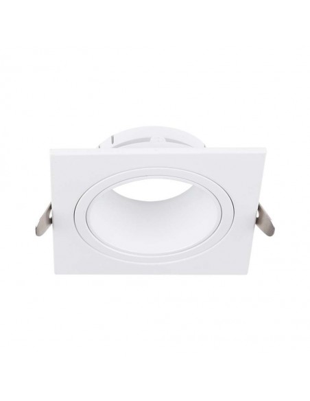 10297-Portafaretto LED da Incasso Quadrato GU in Policarbonato e Ferro Colore Bianco-1