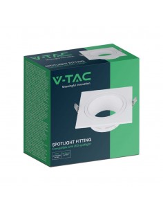 10297-Portafaretto LED da Incasso Quadrato GU in Policarbonato e Ferro Colore Bianco-1 2