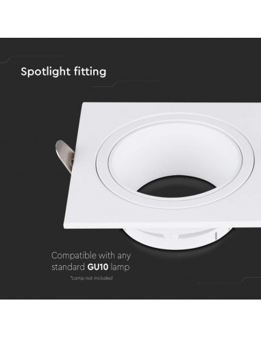 10297-Portafaretto LED da Incasso Quadrato GU in Policarbonato e Ferro Colore Bianco-6