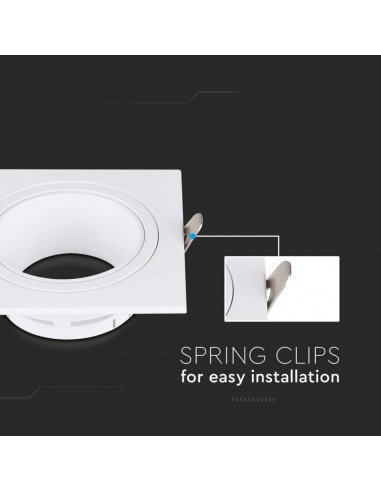 10297-Portafaretto LED da Incasso Quadrato GU in Policarbonato e Ferro Colore Bianco-7