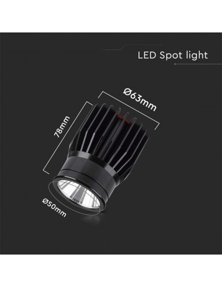 10303-Faretto LED da Incasso Rotondo LED  in Alluminio Colore Nero -3