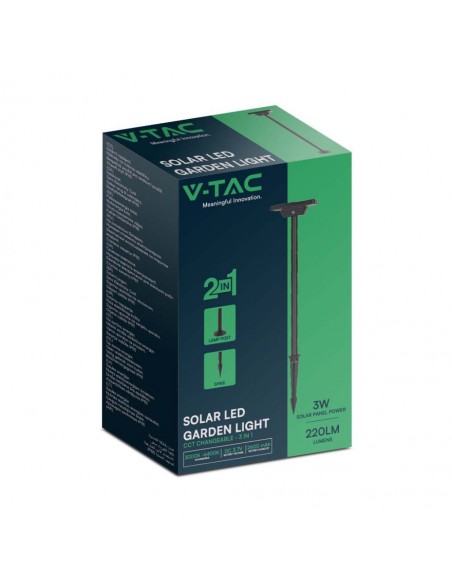 10304-Piantana Solare LED da Giardino  con sensore crepuscolare xmm Colore Nero in -2