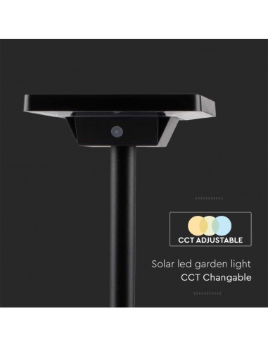 10304-Piantana Solare LED da Giardino  con sensore crepuscolare xmm Colore Nero in -7