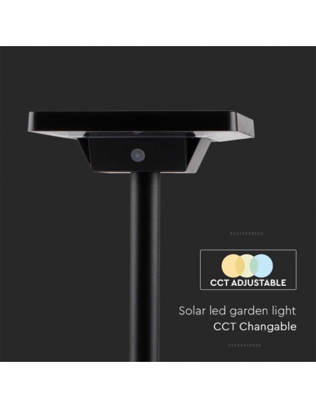 10304-Piantana Solare LED da Giardino  con sensore crepuscolare xmm Colore Nero in -7