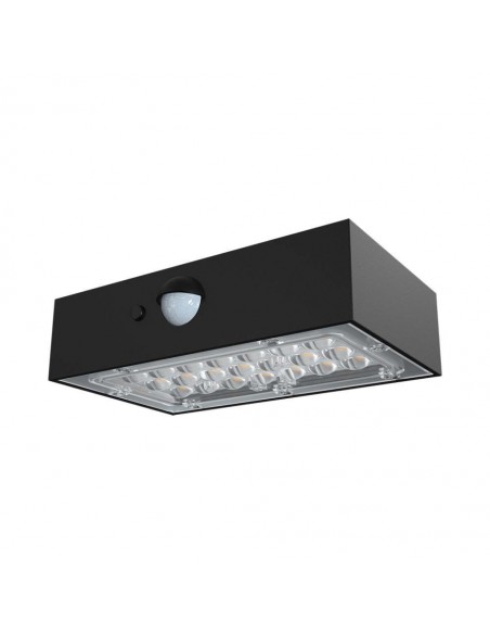 10305-Lampada LED da Muro  Con Pannello Solare e Sensore PIR Colore Nero  -1