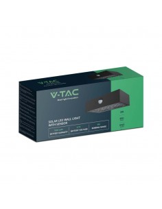 10305-Lampada LED da Muro  Con Pannello Solare e Sensore PIR Colore Nero  -1 2