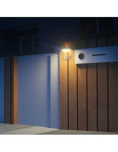 10305-Lampada LED da Muro  Con Pannello Solare e Sensore PIR Colore Nero  -4