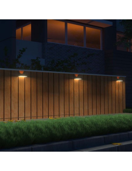 10305-Lampada LED da Muro  Con Pannello Solare e Sensore PIR Colore Nero  -6