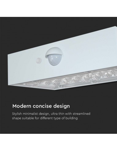 10306-Lampada LED da Muro  Con Pannello Solare e Sensore PIR Colore Bianco  -7