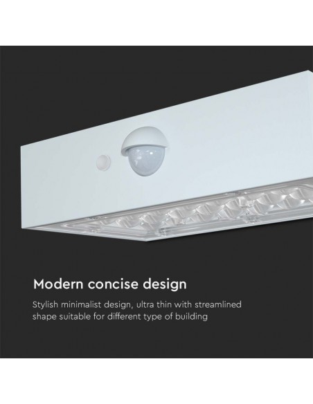 10306-Lampada LED da Muro  Con Pannello Solare e Sensore PIR Colore Bianco  -7