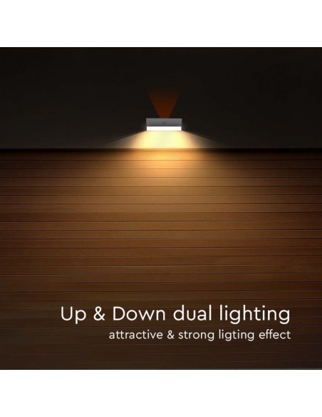 Lampada LED da Muro 3W Con Pannello Solare e Sensore PIR Bianco 3000+4000K IP65