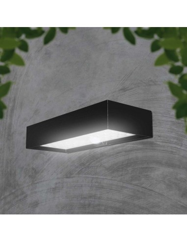 10307-Lampada LED da Muro  Con Pannello Solare e Sensore PIR Colore Nero  -4