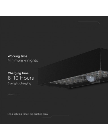 10307-Lampada LED da Muro  Con Pannello Solare e Sensore PIR Colore Nero  -6