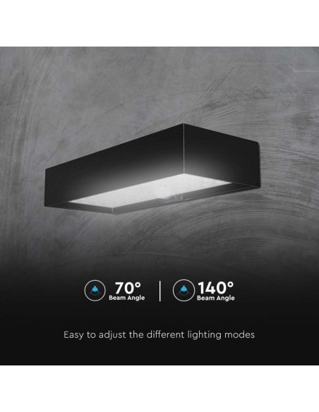 10307-Lampada LED da Muro  Con Pannello Solare e Sensore PIR Colore Nero  -7