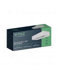 10308-Lampada LED da Muro  Con Pannello Solare e Sensore PIR Colore Bianco  -1 2