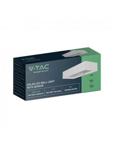 10308-Lampada LED da Muro  Con Pannello Solare e Sensore PIR Colore Bianco  -2
