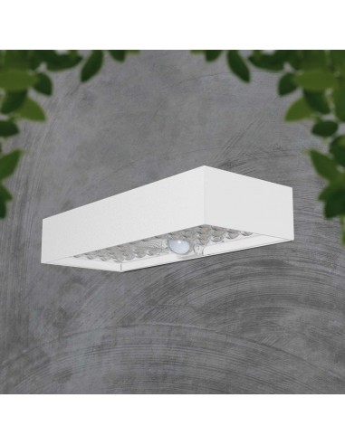 10308-Lampada LED da Muro  Con Pannello Solare e Sensore PIR Colore Bianco  -4