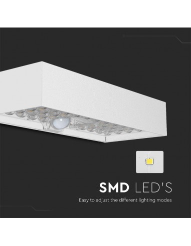 10308-Lampada LED da Muro  Con Pannello Solare e Sensore PIR Colore Bianco  -5
