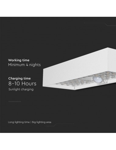 10308-Lampada LED da Muro  Con Pannello Solare e Sensore PIR Colore Bianco  -6