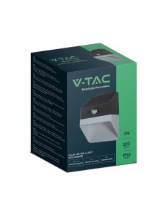 10309-Lampada LED da Giardino con Pannello solare e Sensore  Corpo Nero e Bianco  -1 2