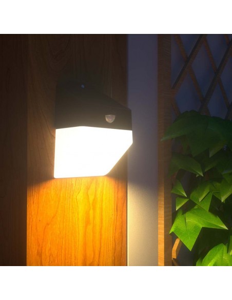 10309-Lampada LED da Giardino con Pannello solare e Sensore  Corpo Nero e Bianco  -4