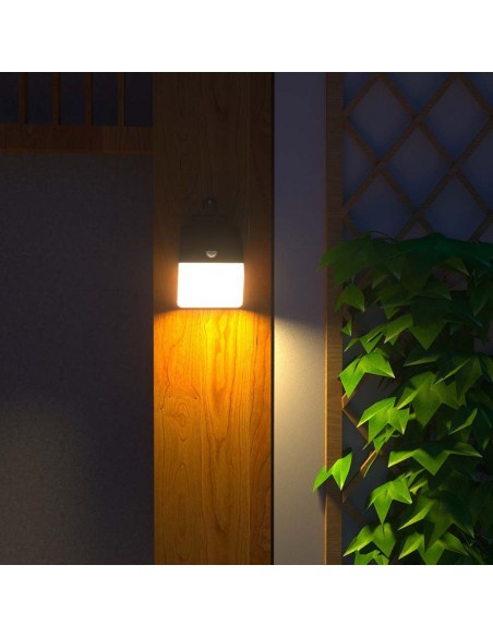 10309-Lampada LED da Giardino con Pannello solare e Sensore  Corpo Nero e Bianco  -5