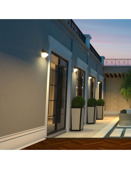 10309-Lampada LED da Giardino con Pannello solare e Sensore  Corpo Nero e Bianco  -6