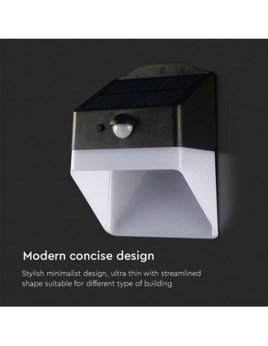 10309-Lampada LED da Giardino con Pannello solare e Sensore  Corpo Nero e Bianco  -7