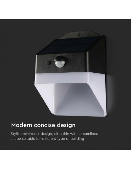 10309-Lampada LED da Giardino con Pannello solare e Sensore  Corpo Nero e Bianco  -7