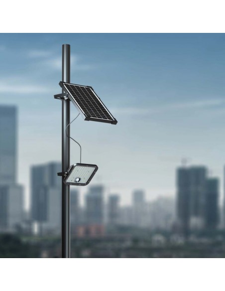 10310-Faro LED con Telecomando e Pannello Solare  LiFePO Colore Nero  -4