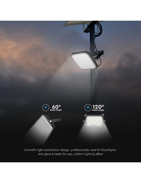 Faro LED con Telecomando e Pannello Solare 30W Nero 6000K