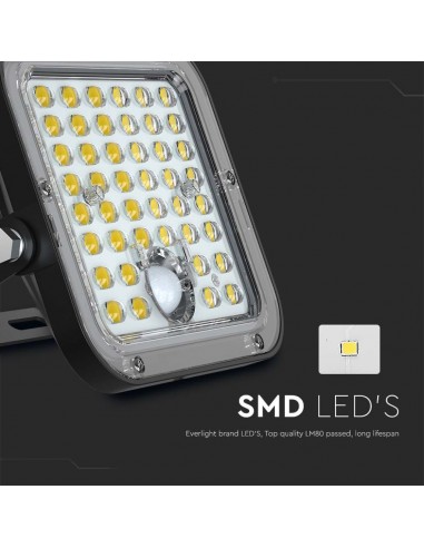 10313-Faro LED con Telecomando e Pannello Solare  Batteria LiFePo V Cavo da m Colore Nero -6