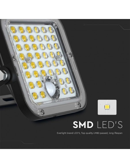 10314-Faro LED con Telecomando e Pannello Solare  Batteria LiFePo V Cavo da m Colore Nero -6