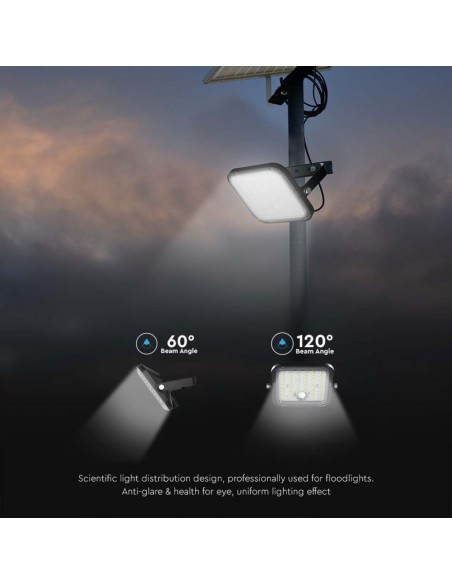 Proiettore solare LED da 10 W Batteria LiFePo 3,7 V Nero 4000K