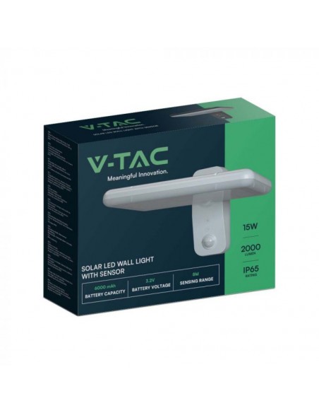 10316-Lampada LED Solare  da Muro Rettangolare con Batteria LiFePO V Colore Bianco CCT  -2