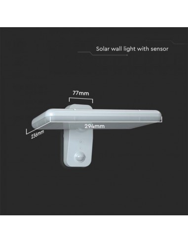 10316-Lampada LED Solare  da Muro Rettangolare con Batteria LiFePO V Colore Bianco CCT  -3