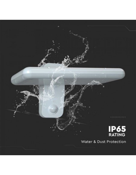 Lampada LED Solare 15W da Muro Rettangolare con Batteria LiFePO4 3.2V Bianco CCT: 6000K+4000K IP65