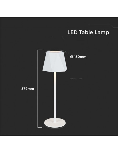 10324-Lampada LED da Tavolo  xmm Colore Bianco ricaricabile con USB C Touch Dimmerabile in-3