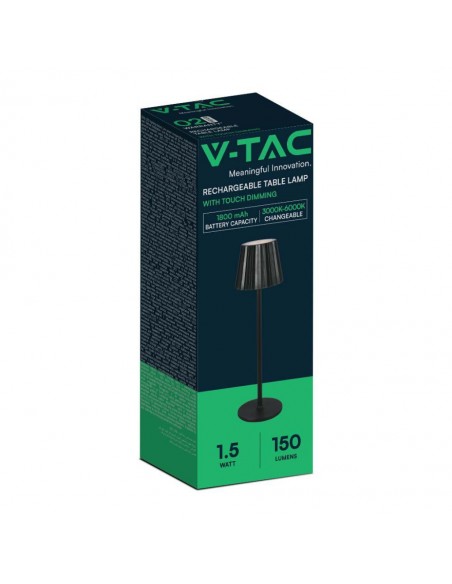 10325-Lampada LED da Tavolo  xmm Colore Nero ricaricabile con USB C Touch Dimmerabile in-2