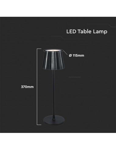 10325-Lampada LED da Tavolo  xmm Colore Nero ricaricabile con USB C Touch Dimmerabile in-3